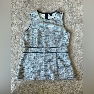 Ann Taylor tweed sleeveless zippered blouse, size M